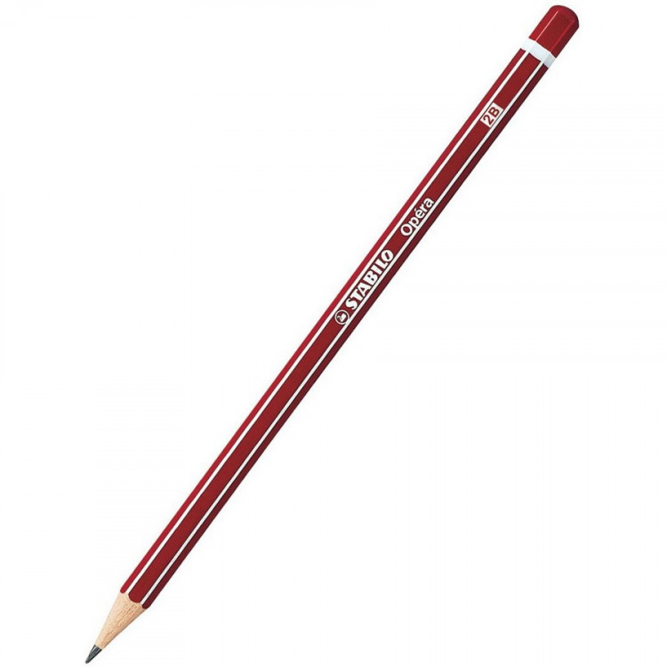 Карандаш чернографитный STABILO Opera 2B, корпус бордовый (STABILO 285/2B)