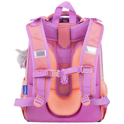 Ранец BRAUBERG SHINY, 2 отделения, с брелком, "Cheerful", 38х28х14 см, 270697