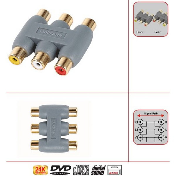 Переходник Luxmann 3RCA Jack - 3RCA Jack (Luxmann 403-920-2)