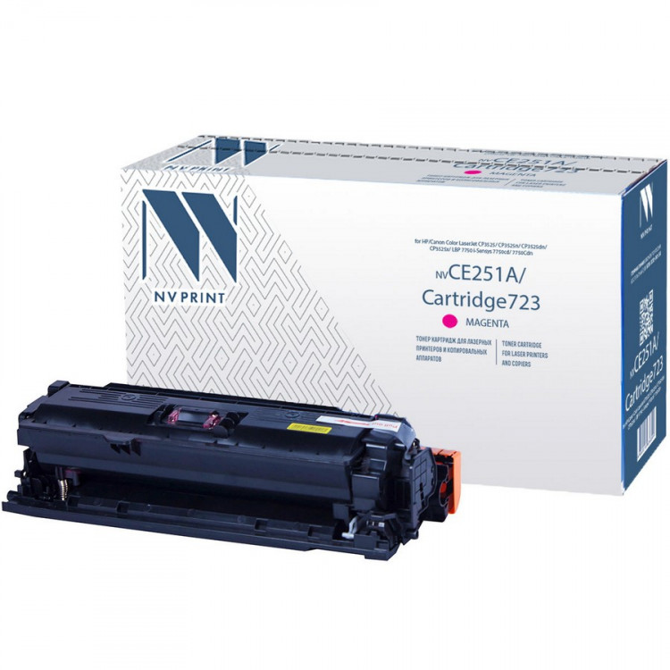 NV Print NVP-CE253A/723M Картридж совместимый NV-CE253A / NV-723 Magenta универсальные для HP / Canon Color LaserJet CP3525 /  CP3525n /  CP3525dn /  CP3525x /  LBP 7750 i-Sensys 7750cd /  7750Cdn (7000k)