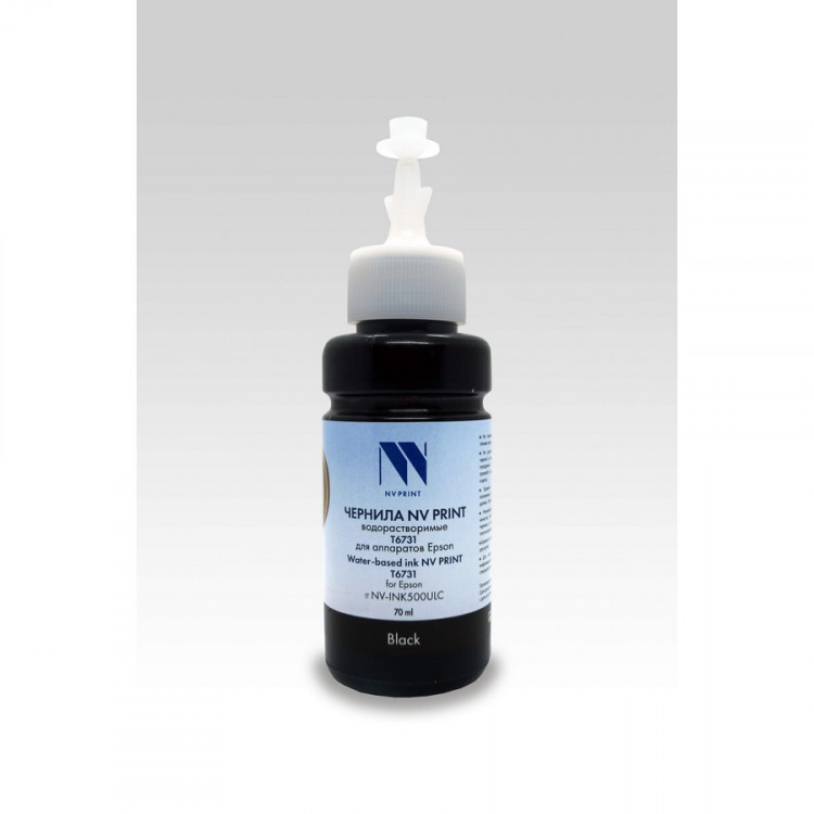 NV Print NVP-INK-T6731Bk Чернила T6731 (C13T67314A) для аппаратов Epson L800, L805, L810, L815, L850, L1800  (70 ml) Black совместимые