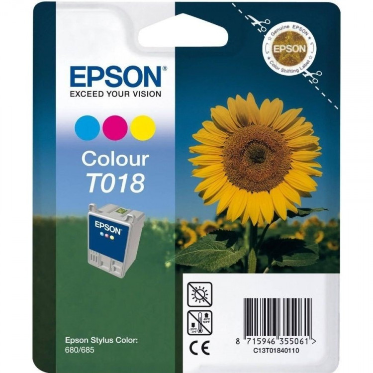 Epson C13T01840110 T018 Картридж цветной T018 для Stylus Color 680/685 Установить до 08/2009