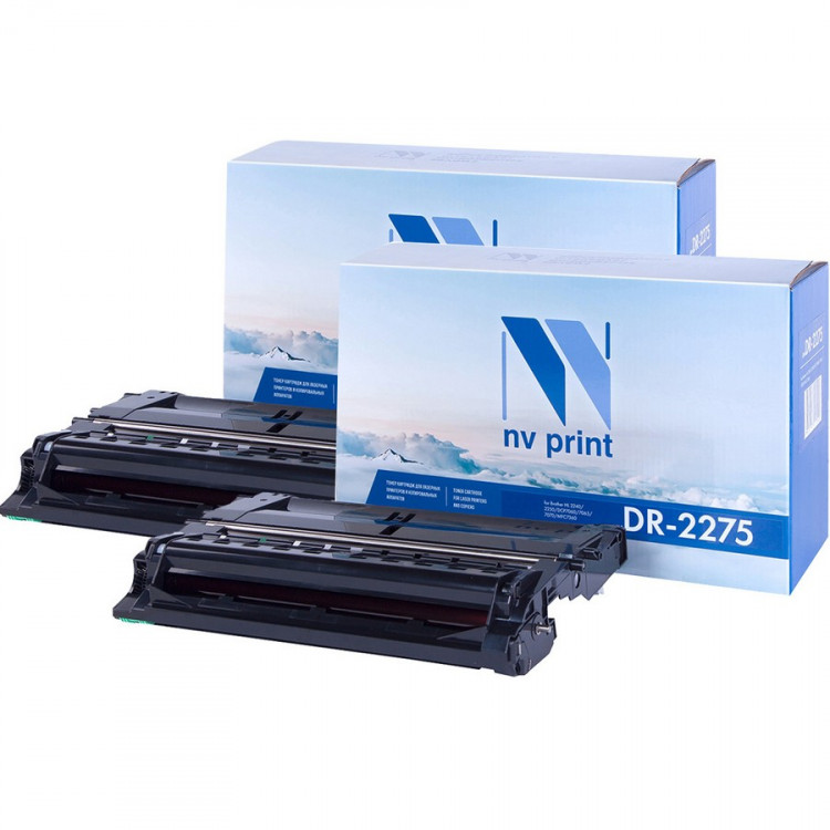 NV Print NVP-DR2275-SET2 Барабан совместимый NV-DR-2275-SET2 для Brother HL-2240R /  HL-2240DR /  HL-2250DNR /  DCP-7060DR /  DCP-7065DNR /  DCP-7070DWR /  MFC-7360NR /  MFC-7860DWR /  FAX-2845R /  FAX-2940R (12000k) (2 шт)