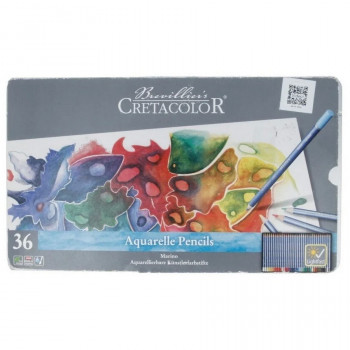 Набор цветных акварельных карандашей Cretacolor Aquarelle Pencils Marino, 36 цветов в металлическом пенале (Cretacolor 240 36) Набор высококачественных акварельных карандашей профессионального уровня. Карандаши отлично подходят как для рисования в сухой технике, так и для размытия в процессе работы.