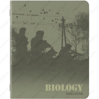 Тетрадь А5, 48 л, BRAUBERG MILITARY Биология, SoftTouch, 70 г/м2, клетка, подсказ (BRAUBERG 404005)