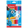 Набор цветных карандашей Maped Color Peps Pulse Jumbo, макси, утолщенные, трёхгранные, пластиковые, 12 цветов (MAPED 834352) EOL