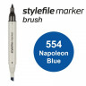 Маркер спиртовой Stylefile Brush двухсторонний, цвет 554 (Napoleon Blue)