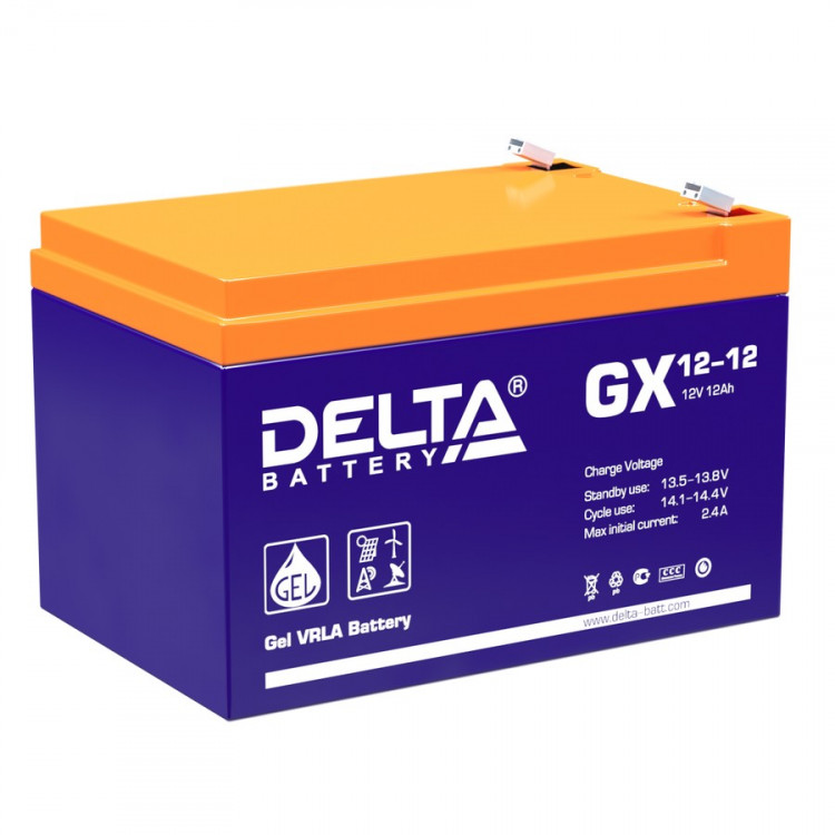 Аккумуляторная батарея DELTA GX 12-12 (12В / 12Ач, Тип: AGM;Гелевый, Клемма: F2, ДхШхВ: 151х98х95мм (Полная высота: 101мм), срок службы: 15 лет, Гарантия: 1г, вес: 3,67кг) (ENERGON DELTA GX 12-12)