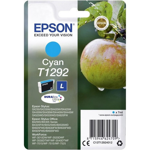 Epson C13T12924012 Картридж голубой T1292 для Epson SX420W/SX425W/B42/BX305F/BX320FW/BX525WD/WF-7015/7515/7525 (до 690 стр.)