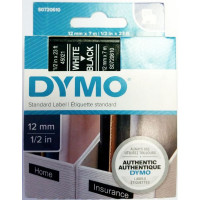 DYMO S0720610 Картридж с лентой DYMO  12 мм х 7 м. , пластик, белый на черной ленте