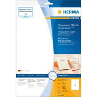 HERMA 8964 Этикетки самоклеющиеся Полиэстровые А4, 210.0 x 297.0, цвет: Прозрачный, клей: перманентный, для печати на: лазерных аппаратах, в пачке: 10 листов/10 этикеток