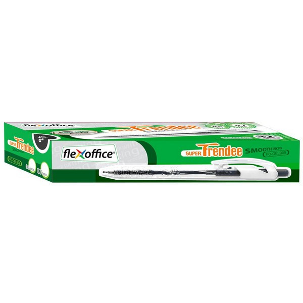 Ручка с масляными чернилами Flexoffice Trendee 0,7 мм., корпус: прозрачный/черный, цвет чернил: Черный (FLEXOFFICE FO-GELB09 BLACK)