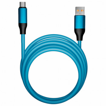 Кабель BOLD USB – Type-C, 1 м, 3 А, SMARTBUY, для быстрой зарядки и передачи данных, толстый, синий, 18126, 3112BOLD-BLUE 