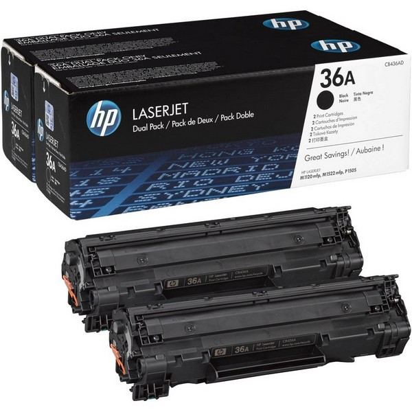 HP CB436AF Картридж чёрный HP 36A (двойной) LaserJet P1505/M1120/M1522 (2x2K)