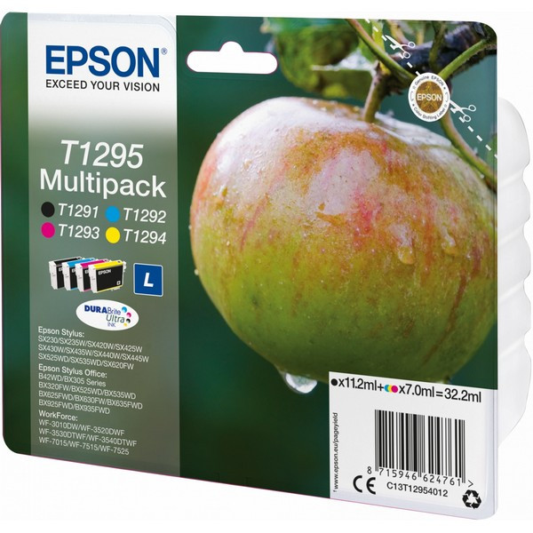 Epson C13T12954012 Набор картриджей T1295 (CMYK) для Epson SX420W/SX425W/B42/BX320FW/BX525WD/WF-7015/7515/7525 (4 цвета)