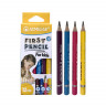 Карандаш чернографитный 2B ACMELIAE First Pencil утолщенный укороченный, 4 цвета корпуса, 12 шт в наборе (ACMELIAE 43755)