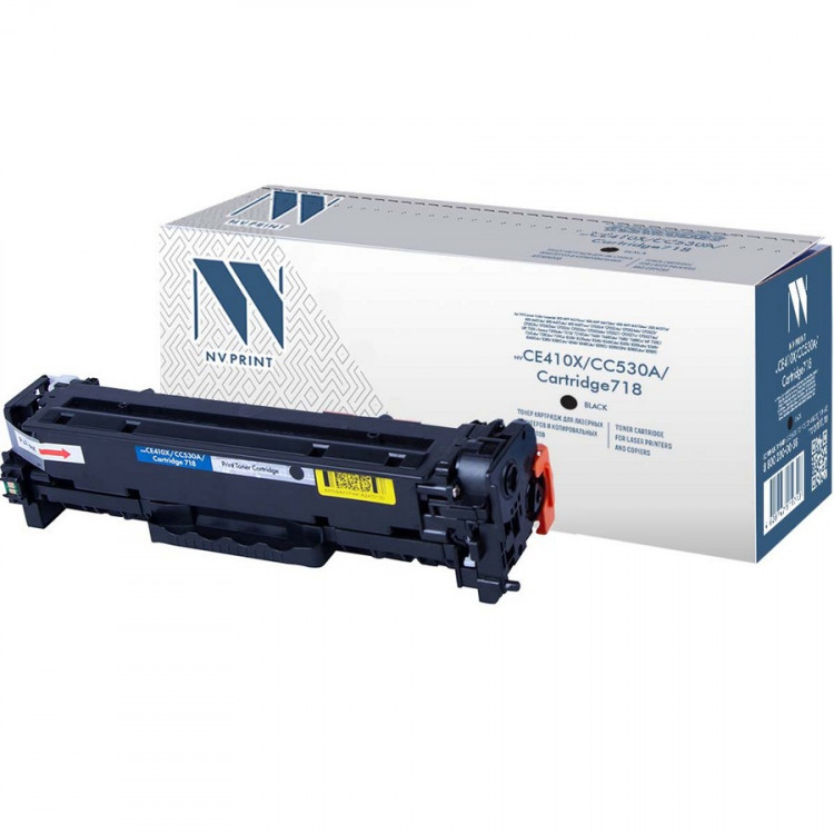 NV Print NVP-CE410X/CC530A/718Bk Картридж совместимый NV-CE410X / CC530A / NV-718 Black универсальные для HP / Canon Color LaserJet 300 MFP M375nw /  400 MFP M475dn /  400 MFP M475dw /  300 M351a /  400 M451dn /  400 M451dw /  400 M451nw /  CP2024 /  CP20