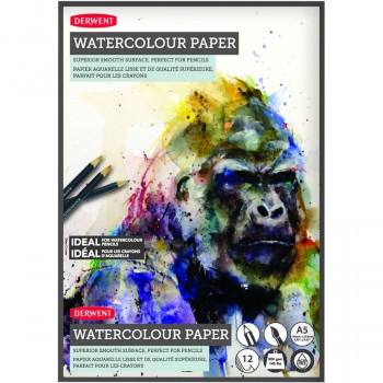 Альбом Derwent Watercolour Paper для акварельных карандашей, A5 (14,8*21 см), 300 г/м2, 12 л, склейка по короткой стороне (Derwent 2301969)  Бумага Derwent Watercolour разработана специально для водорастворимых карандашей. 