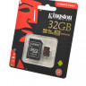 Носитель информации KINGSTON CANVAS React MicroSD 32GB (Class 10) UHS-I (100 Mb/s) с адаптером BL1