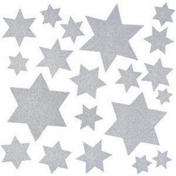 HERMA 5935 НАКЛЕЙКИ НА ОКНО 30*30СМ. НОВЫЙ ГОД СЕРЕБР.ЗВЕЗДЫ 