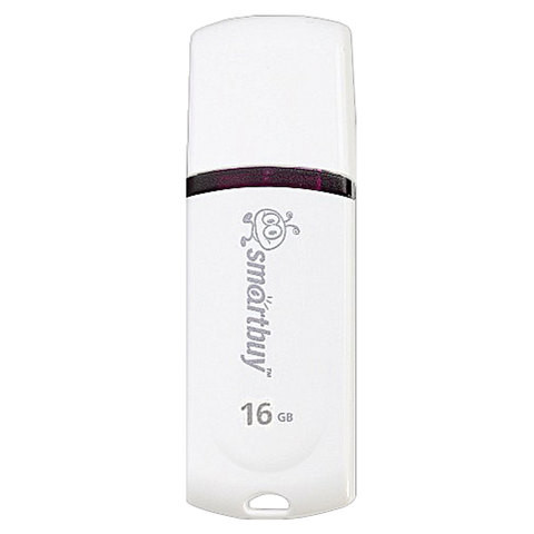 Флеш-диск 16 GB, SMARTBUY Paean, USB 2.0, белый, SB16GBPN-W