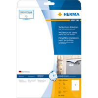 HERMA 4866 (всепогодная) Этикетки самоклеющиеся Полиэстровые А4, 210.0 x 297.0, цвет: Белый, клей: перманентный, для печати на: лазерных аппаратах, в пачке: 10 листов/10 этикеток