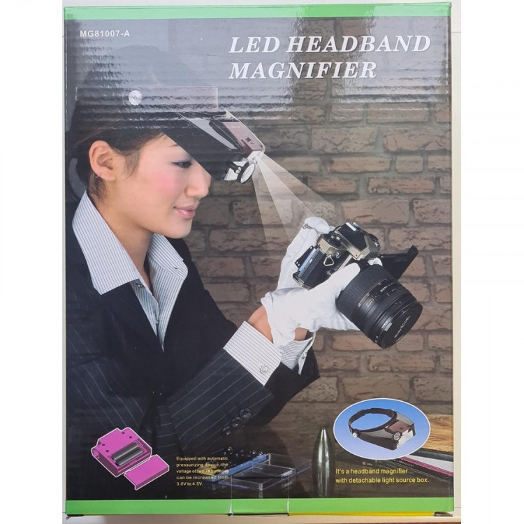 Лупа Pro Legend PL4411 налобная 1.5/3.0/8.5/10.0x с подсветкой (2 LED)