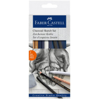Набор угля и угольных карандашей Faber-Castell Charcoal Sketch 7 предм. (Faber-Castell 114002)