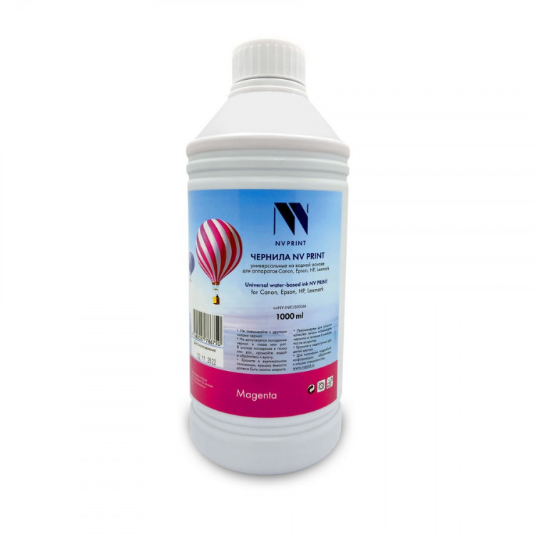 NV Print NVP-INK1000UM Чернила универсальные на водной основе NV-INK1000UM для аппаратов Сanon / Epson / НР / Lexmark (1000 ml) Magenta совместимые