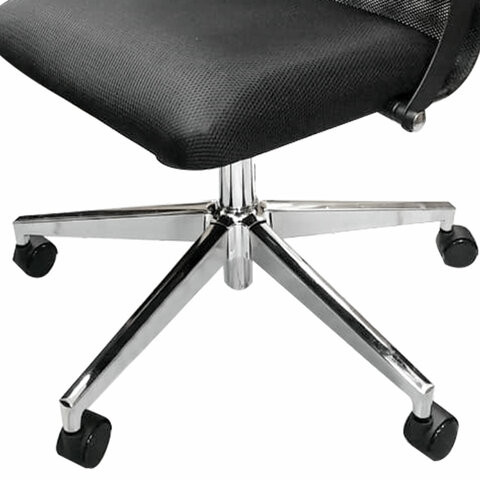 Кресло офисное МЕТТА "К-6" хром, экокожа, сиденье и спинка мягкие, темно-коричневое
