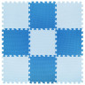 Коврик-пазл напольный 0,9х0,9 м, мягкий, синий, 9 элементов 30х30 см, толщина 1 см, ЮНЛАНДИЯ, 664662