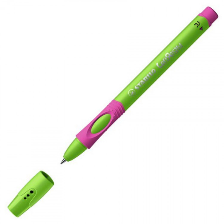 Ручка шариковая Stabilo LeftRight для правшей, F, зеленый/малиновый корпус, цвет чернил: Синий  (STABILO 6328/7-10-41)*