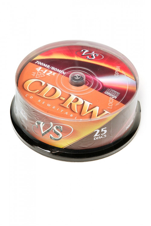 Перезаписываемый компакт-диск VS CD-RW 80 4-12x CB/25 (Комплект 25 шт.)
