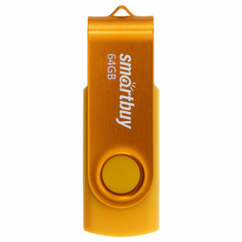 Флеш-диск 64 GB SMARTBUY Twist USB 2.0, желтый, SB064GB2TWY 