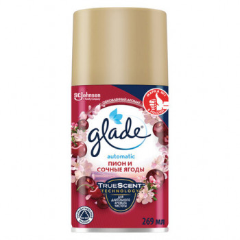 Сменный баллон 269 мл, GLADE &quot;Пион и сочные ягоды&quot; для автоматических освежителей, 864977 