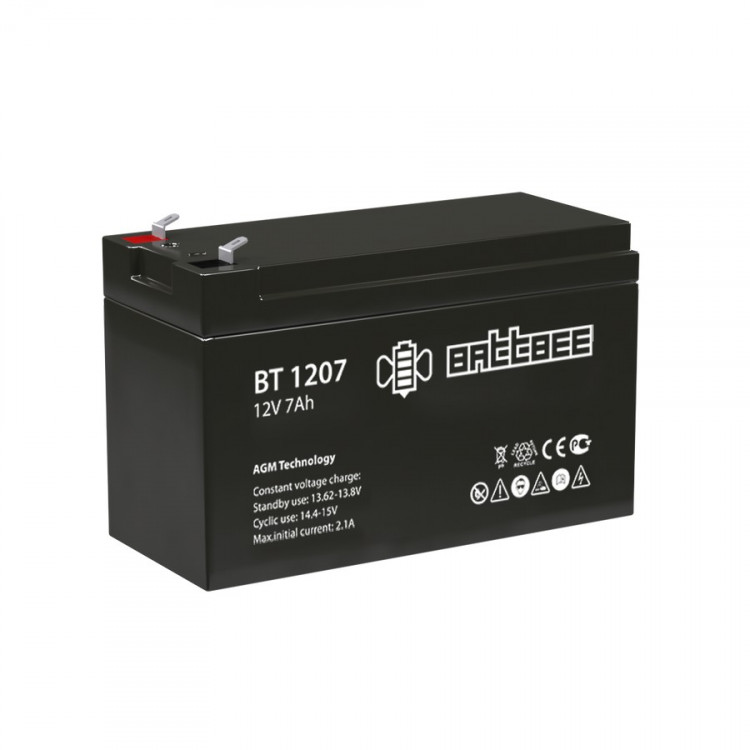 Energon Delta BT 1207 Аккумуляторная батарея BATTBEE (DELTA) BT 1207 (12В / 7Ач, Тип: AGM, Клемма: F1, ДхШхВ: 151х65х95мм (Полная высота: 100мм), срок службы: 3 лет, Гарантия: 1г, вес: 1,74кг)