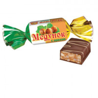 Конфеты шоколадные СЛАВЯНКА "Медунок" с орехом и мягкой карамелью, 1000 г, пакет, 20538