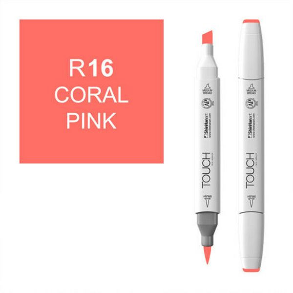 Маркер спиртовой ShinHanart Touch Twin Brush R16 Coral Pink (1210016)
