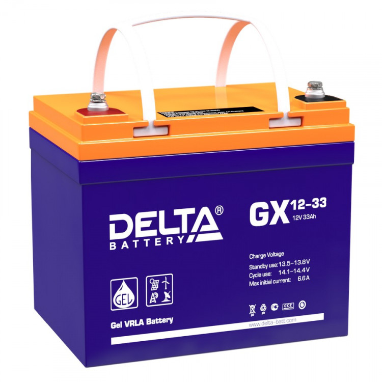 Energon Delta GX 12-33 Аккумуляторная батарея DELTA GX 12-33 (12В / 33Ач, Тип: AGM;Гелевый, Клемма: Болт М6, ДхШхВ: 195х130х155мм (Полная высота: 180мм), срок службы: 15 лет, Гарантия: 1г, вес: 11кг)