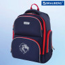 Рюкзак BRAUBERG CLASSIC, легкий каркас, премиум материал, Lion, синий, 37х32х21 см, 228829