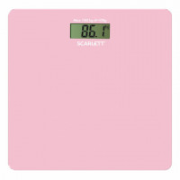 Весы напольные SCARLETT SC-BS33E041, электронные, вес до 180 кг, квадратные, стекло, розовые