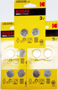 Батарейка Kodak MAX Lithium CR2016 BL2 (Комплект 5 упаковок/10 батареек)