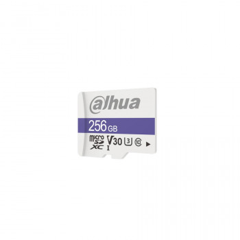 Dahua DHI-TF-C100 / 256GB Карта памяти Dahua 256GB MicroSD Card, Consumer Level Read speed up to 95 MB / s, Write speed up to 40 MB / s Speed Class C10, U3, V30 Operating Temperature 0~70°C, Storage Temperature -25~85°C TBW 40TB 7-year limited warranty 