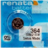 Батарейка RENATA SR621SW  364 (0%Hg) Отрывной блок 1 шт.