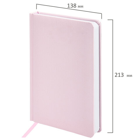 Ежедневник недатированный А5 138x213 мм BRAUBERG "Profile" балакрон, 136 л., светло-розовый, 111661