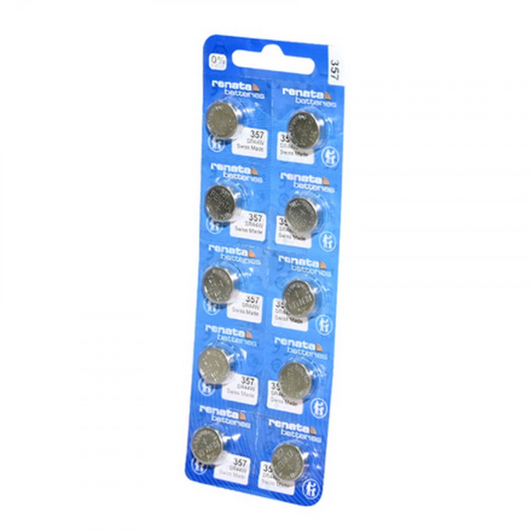 Батарейка RENATA SR44W 357 (0%Hg) BL Комплект 10 шт.