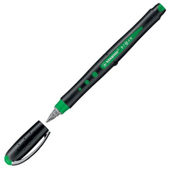 Ручка Роллер Stabilo Bl@Ck , 0,3 мм., Цвет Чернил: Зеленый, Черный Корпус (STABILO 1016/36)