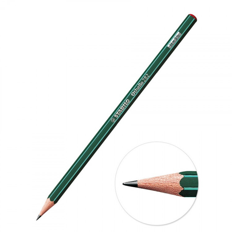 Карандаш чернографитный STABILO Othello 282 H, корпус зеленый(STABILO 282/H) Карандаш чернографитный STABILO Othello 282 H, корпус зеленый(STABILO 282/H)