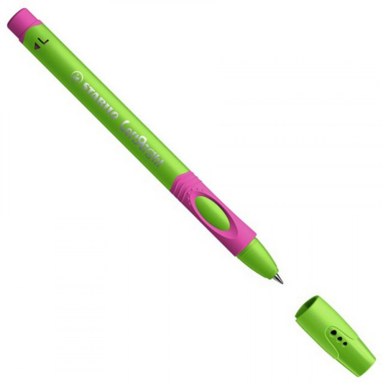 Ручка шариковая Stabilo LeftRight для левшей, F, зеленый/малиновый корпус, цвет чернил: Синий  (STABILO 6318/7-10-41)*