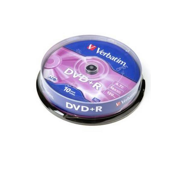 Записываемый компакт-диск Verbatim 43498 DVD+R 4.7 GB 16x CB/10 (Комплект 10 шт.)